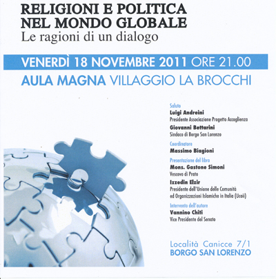 Religioni e politica nel mondo globale : se ne parla venerdì al Villaggio La Brocchi