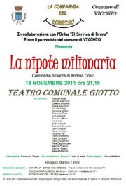 Venerdì risate di beneficenza con la commedia La Nipote milionaria