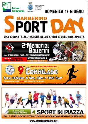 Barberino. Domenica 17 lo sport day, con Enduro, Corrilago e tanto altro. Info...