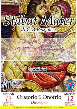 Dicomano. Lo 'Stabat Mater' in Sant'Onofrio. Tutte le info della serata...