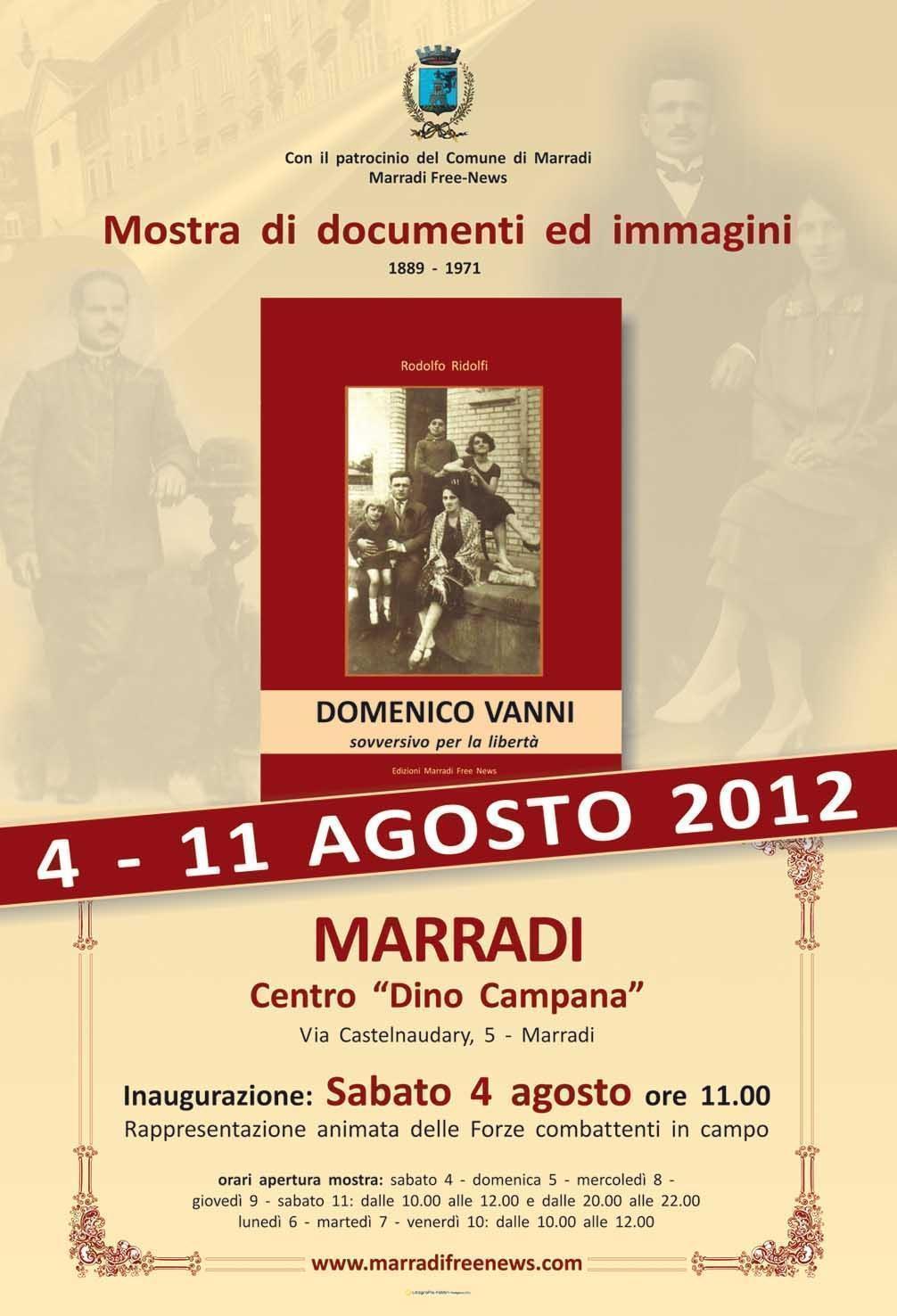 Domenico Vanni. Mostra di documenti e immagini a Marradi. Info...