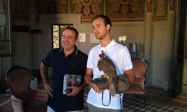 Lunedì falconiere contro gli storni. La 'battaglia dei cieli' in Piazza Dante