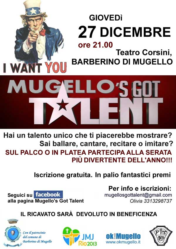 Mugello's got Talent. Giovedì lo spettacolo....