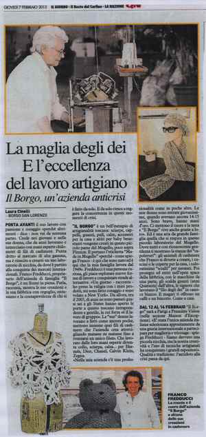 Cashmere made in Mugello. Successo mondiale contro la crisi....