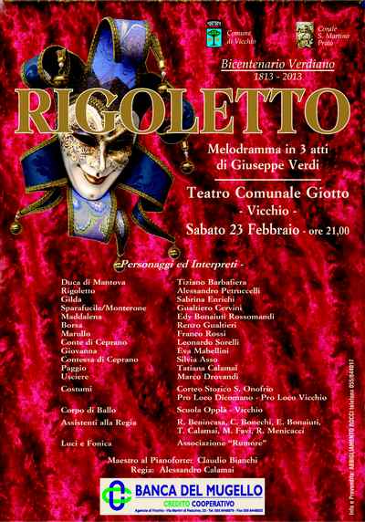 Vicchio. Sabato 23 'Rigoletto' in teatro. Info...