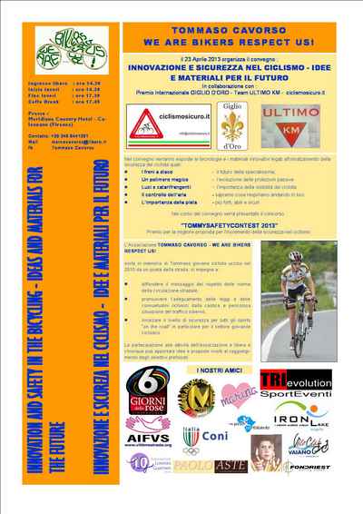 Ciclismo: martedì un convegno sulla sicurezza. Info...
