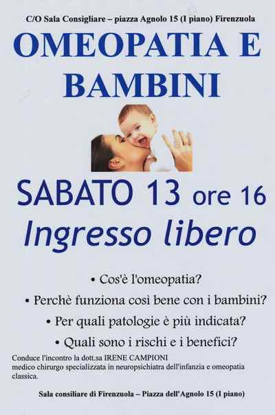 L'omeopatia e i bambini. Incontro a Firenzuola