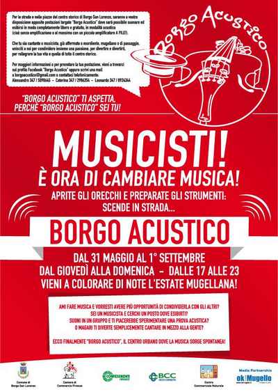 Borgo. Da giovedì 'session' acustiche in centro. E' Borgo Acustico
