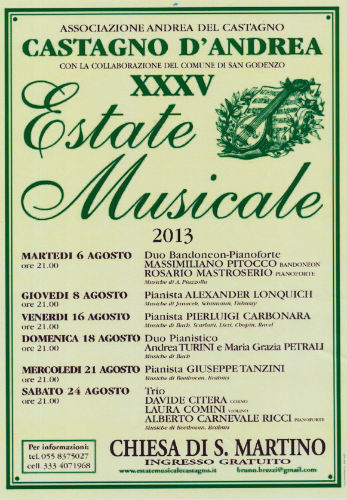 In Agosto la 35° estate musicale a Castagno d’Andrea. Le date...