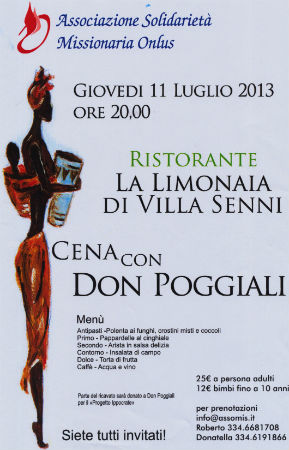 Alla Limonaia di Villa Senni cena per e con Don Poggiali. Info...