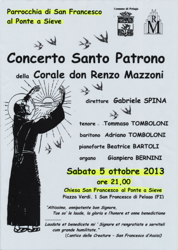 Concerto a San Francesco di Pelago per il Santo Patrono
