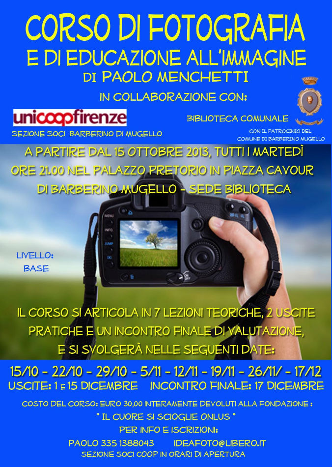 Barberino. Corso fotografico in biblioteca, e il ricavato in beneficienza