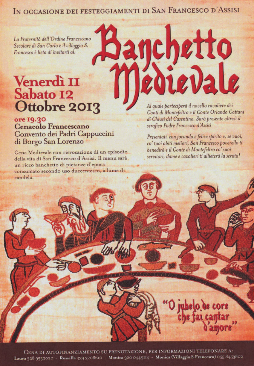 Borgo. Banchetto medievale al Cenacolo Francescano
