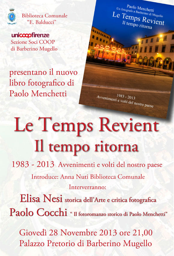 Baberino. Giovedì si presenta il libro di foto Le Temps Revient. Info..