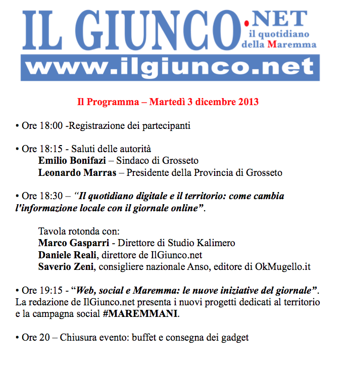 L’informazione che cambia. Dalla Maremma il caso de 'Il Giunco.net