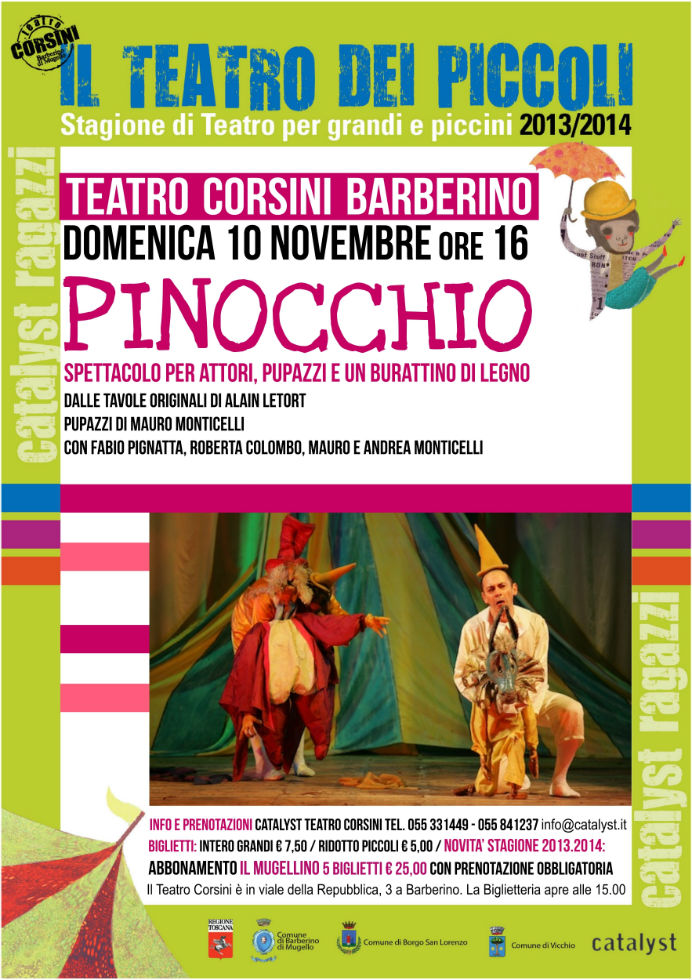 Barberino. Domenica 10 si inaugura la stagione dei piccoli con Pinocchio.