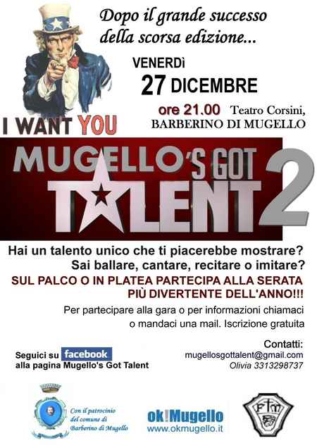 Barberino. Venerdì 27 torna Mugello's Got Talent. Come iscriversi...