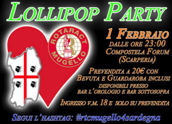 Scarperia. Lollipop Party al Compostela Forum. Info e Orari...