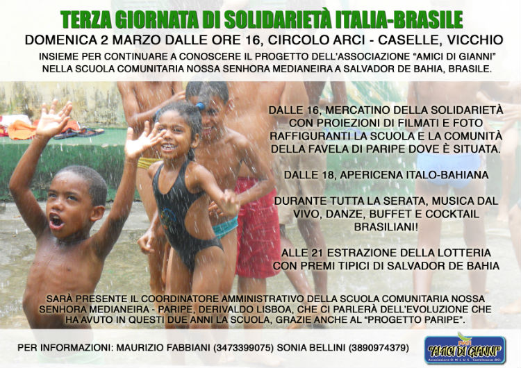 Vicchio. Alle Caselle terza giornata di solidarietà Italia - Brasile. Info