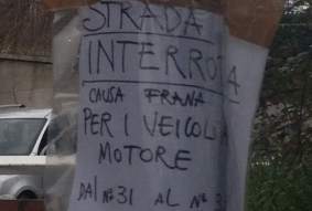 Borgo. Strada interrotta in 'Collina'. Info di servizio