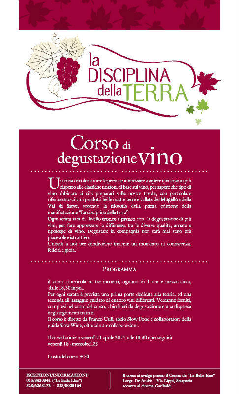 Scarperia San Piero. Un corso per conoscere il vino. Info...