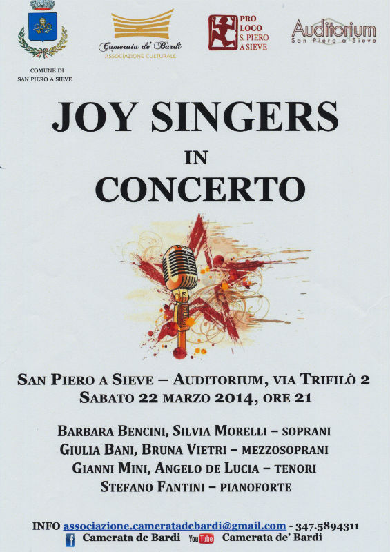 sabato 22 i Joy Singers in concerto a San Piero. Info e Orari...