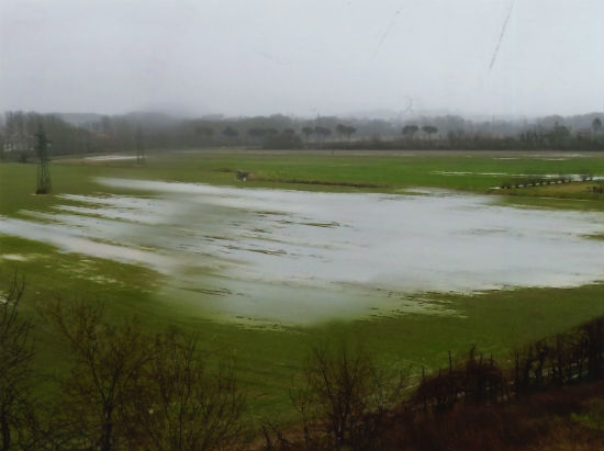 Borgo. I campi della Brocchi e l’antico percorso della Sieve.