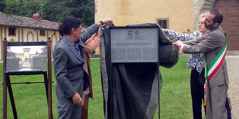Inaugurata la targa Unesco per la Villa Medicea di Cafaggiolo. Foto...