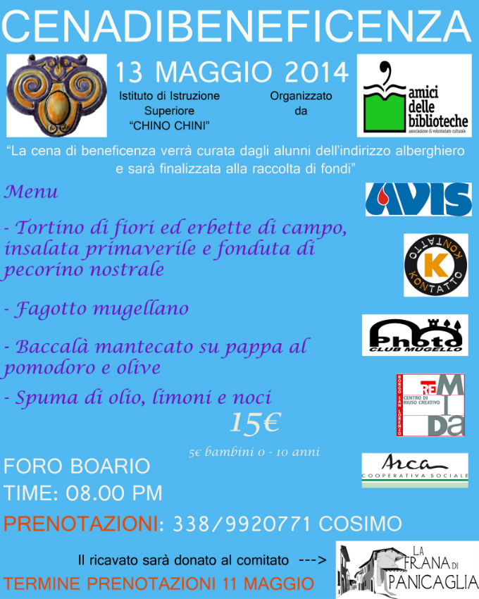 Borgo. A cena per la Frana di Panicaglia, info...