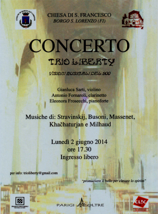 Trio Liberty in concerto in San Francesco a Borgo.