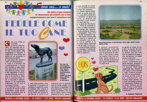 Fido. Storia mugellana sul giornale Topolino. Immagini....