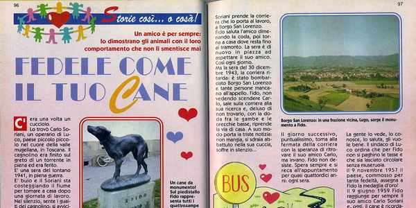 Fido. Storia mugellana sul giornale Topolino. Immagini....