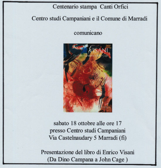 Enrico Visani: D’Après, una mostra per Dino Campana