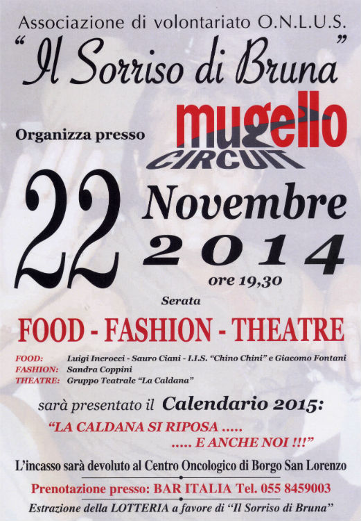 Sabato 22 'Il Sorriso di Bruna' al Mugello...
