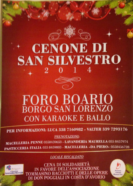 San Silvestro 2014. Cenone solidale a Borgo, info...