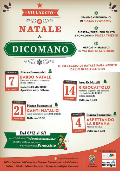 Dicomano. Apre il Villaggio Natale... Info, date ed eventi...