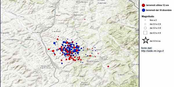 Sciame sismico. Nuove scosse nella notte, tutti i dati...