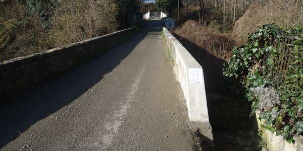 Molezzano. Volontari riparano la spalletta del ponte. Foto