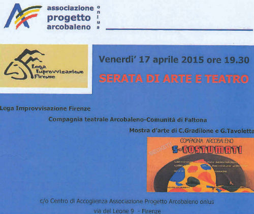 Serata di arte e cultura del progetto arcobaleno