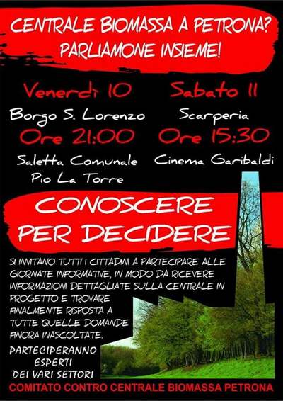 Biomasse. Doppio incontro nel weekend, organizza il Comitato