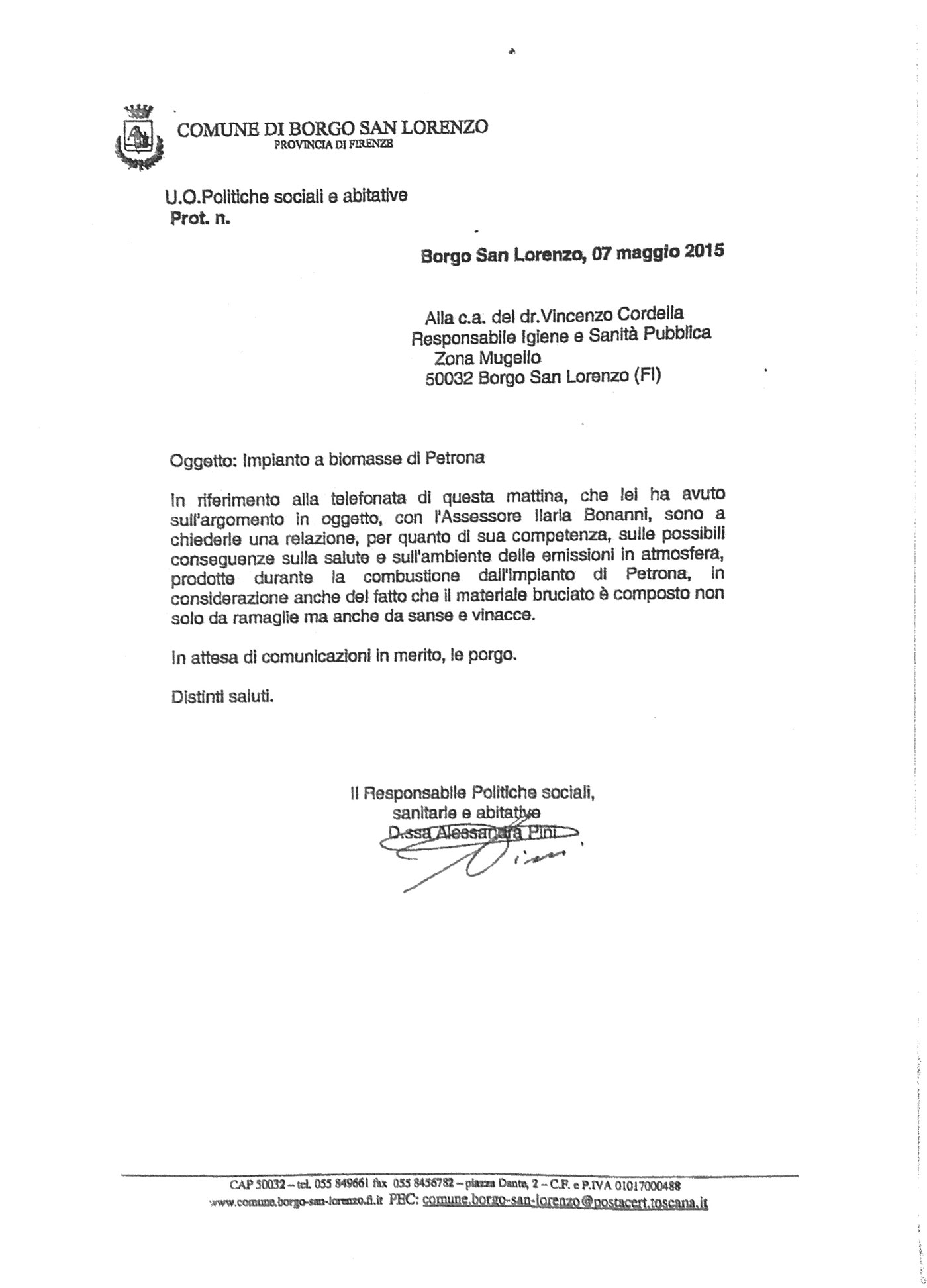 Biomasse. La richiesta del Comune di Borgo, anteprima