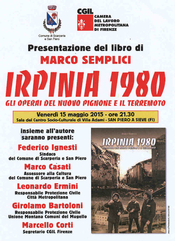 Irpinia 1980. Presentazione a San Piero per il libro di Marco Semplici