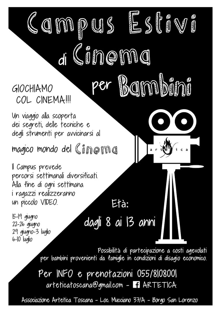 Cinema? Campus estivi peri bimbi mugellani. Tutte le info