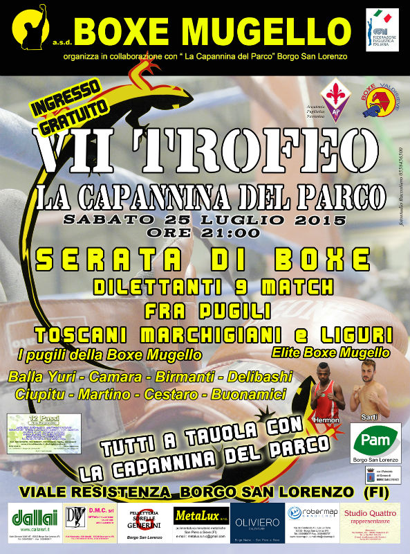 Serata di pugilato il 25 luglio a Borgo