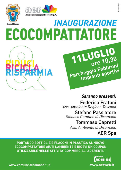 Dicomano il primo eco compattatore del territorio