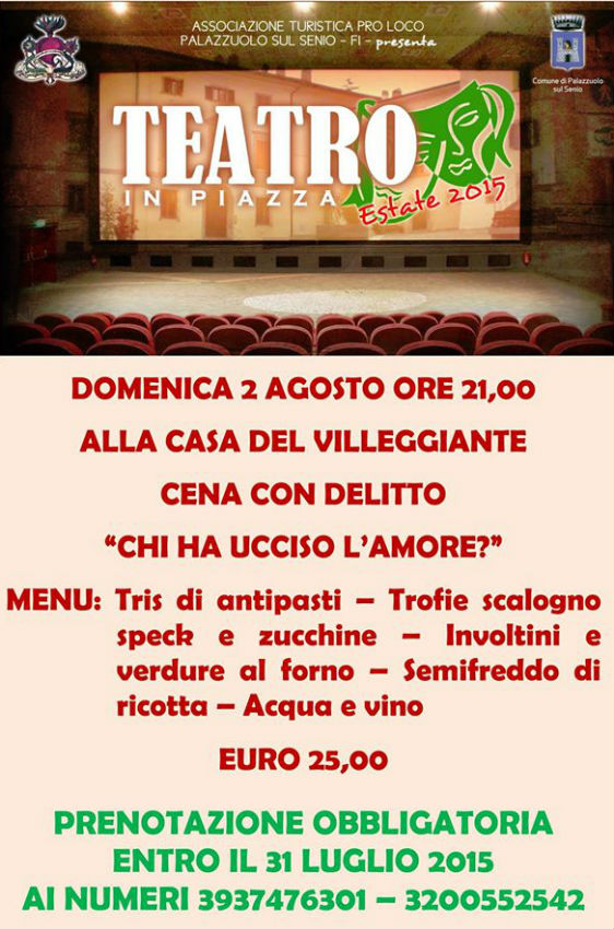 Cena con delitto e tanto sport nel week end a Palazzuolo