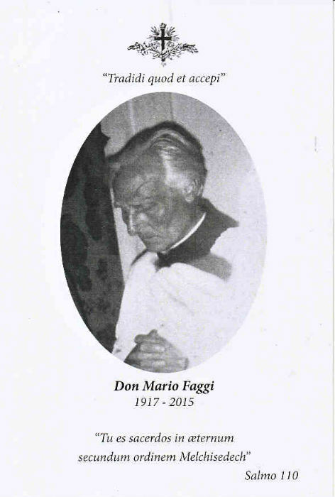 Ricordo di Don Mario Faggi parroco di Cafaggiolo