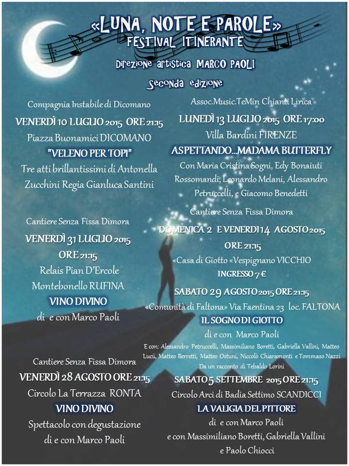 Luna, Note e Parole. Il Festival itinerante con Marco Paoli