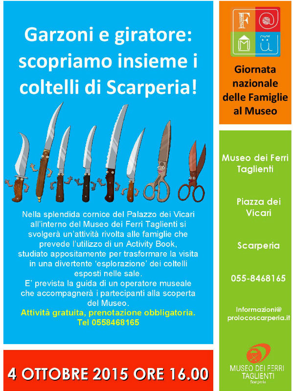 Famiglie al museo, dei 'ferri taglienti'. Attività a Scarperia