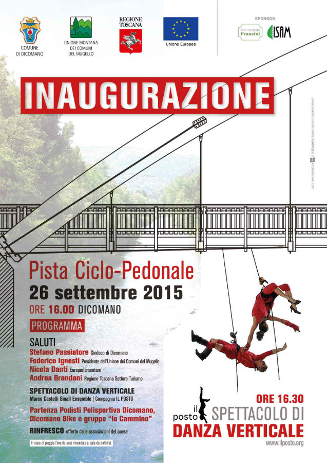 Ballerini sospesi nel vuoto. Per l'inaugurazione del ponte a Dicomano